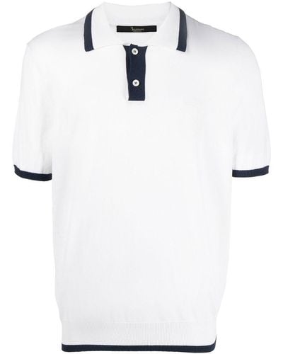 Billionaire Logo-embroidery Silk-cotton Polo Shirt - White