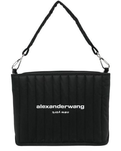 Alexander Wang Elite Tech Logo Printed Shoulder Bag - Black