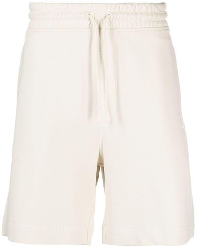 BOSS Logo-embroidered Cotton Track Shorts - Natural