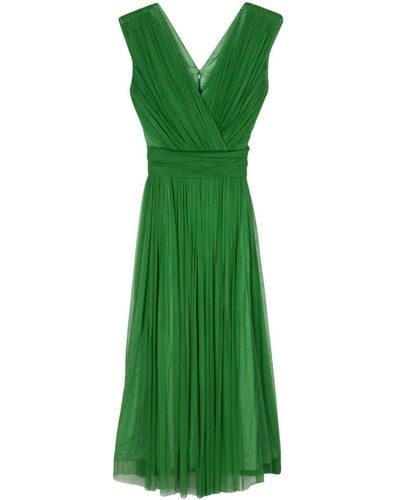 Rhea Costa Draped Midi Dress - Green