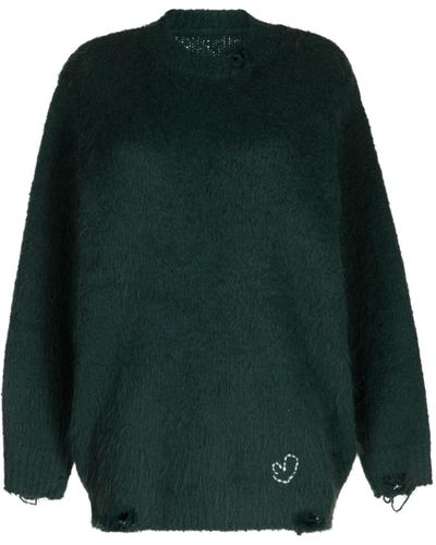 Adererror Distressed Brushed Sweater - Green