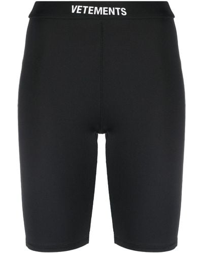 Vetements Logo-waistband Biker Shorts - Black