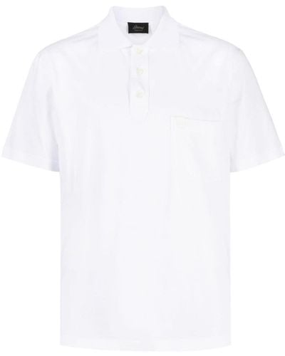 Brioni Polo con etiqueta del logo - Blanco