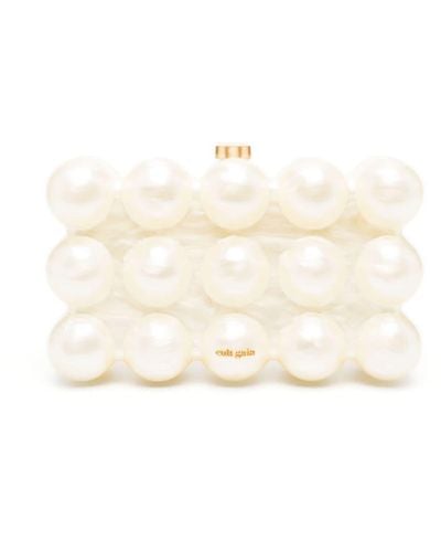 Cult Gaia Bolso de mano Bubble con perlas artificiales - Neutro