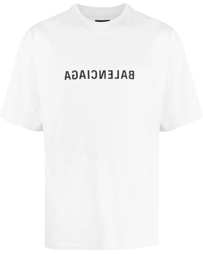 Balenciaga Inverted logo-print cotton T-shirt - Bianco