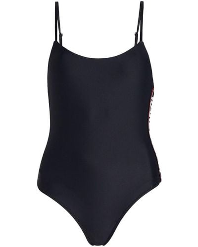 Karl Lagerfeld Essential Logo-print Swimsuit - Blue