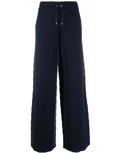 Ralph Lauren Collection Cable-knit Recycled Cashmere Pants - Blue