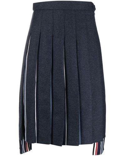 Thom Browne Knee-length Pleated Skirt - Blue