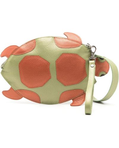 Sarah Chofakian Turtle Fun Leren Tas - Groen