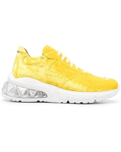 Philipp Plein Velvet Low-top Sneakers - Yellow
