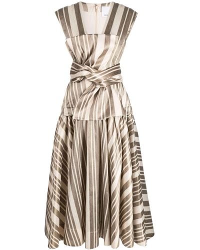 Acler Wilson Striped Midi Dress - White