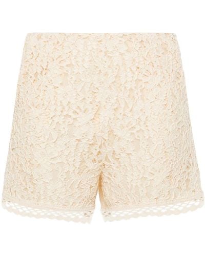 Twin Set Corded-lace High-waist Shorts - Natural