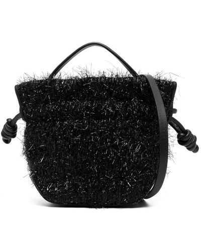 Fabiana Filippi Sac texturé à bandoulière - Noir