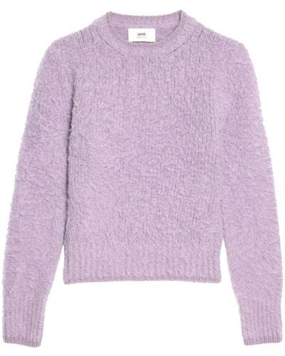 Ami Paris Brushed Effect Sweater - Purple