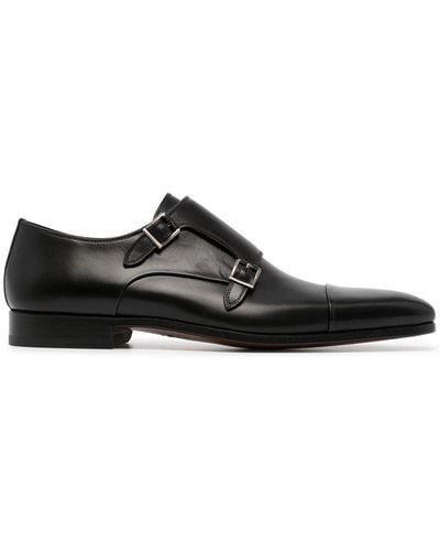 Magnanni Double-buckle Monk Shoes - Black