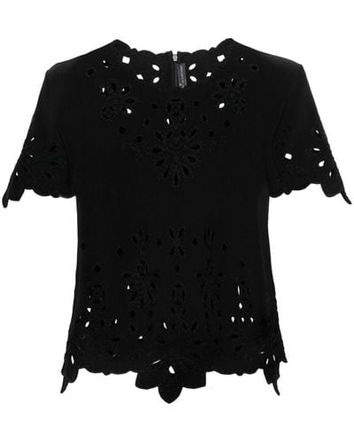 Ermanno Scervino Broderie-anglaise Blouse - Black