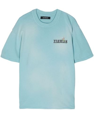 NAHMIAS T-Shirt mit Logo-Print - Blau