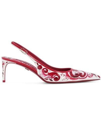 Dolce & Gabbana Zapatos de tacón con estampado mayólica - Rosa