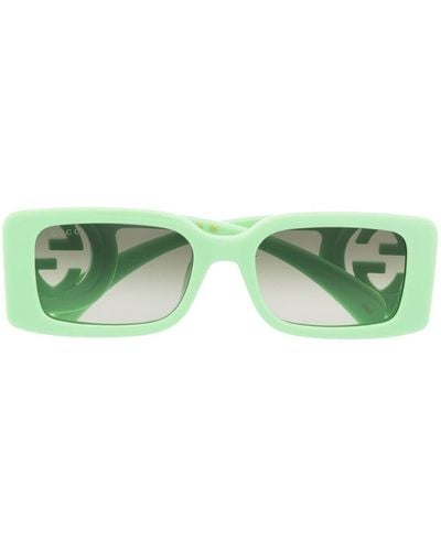 Gucci Chaise Lounge Rectangle-frame Sunglasses - Green