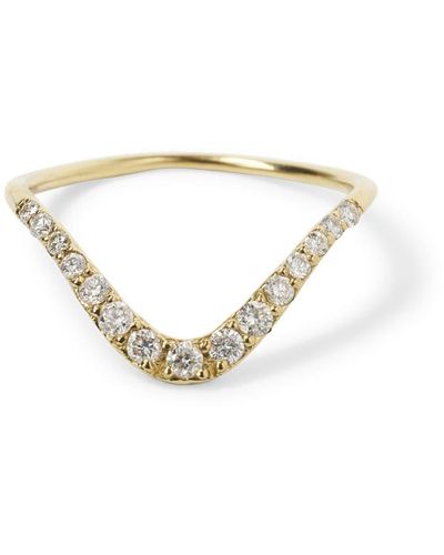 The Alkemistry 18kt Yellow Gold Large Wave Diamond Ring - White