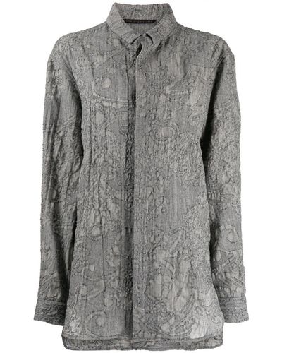 Forme D'expression Textured Patterned Jacquard Shirt - Grey