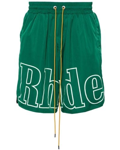 Rhude Pantalones cortos de chándal con logo - Verde