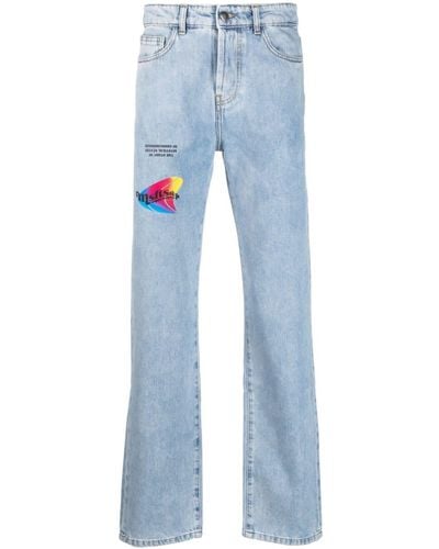 Msftsrep Jeans dritti con applicazione logo - Blu