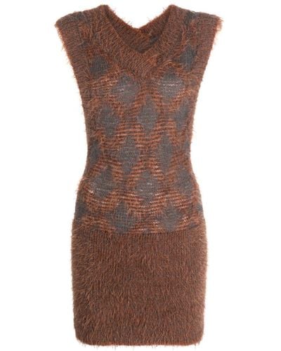 KNWLS Pogona Knitted Minidress - Brown