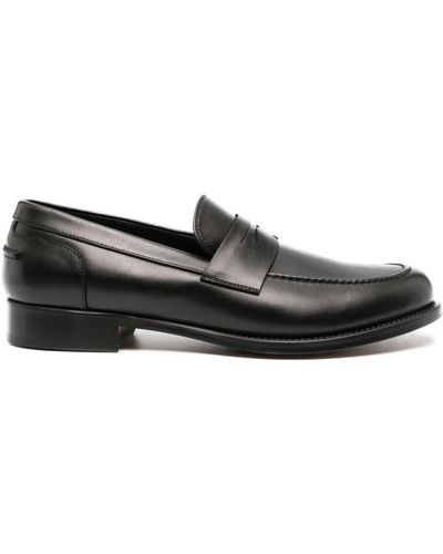 Canali Calf Leather Loafers - Black