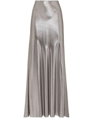 Brunello Cucinelli Satin Maxi Skirt - Grey