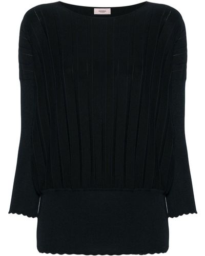 Agnona Ribbed Silk-blend Sweater - Black