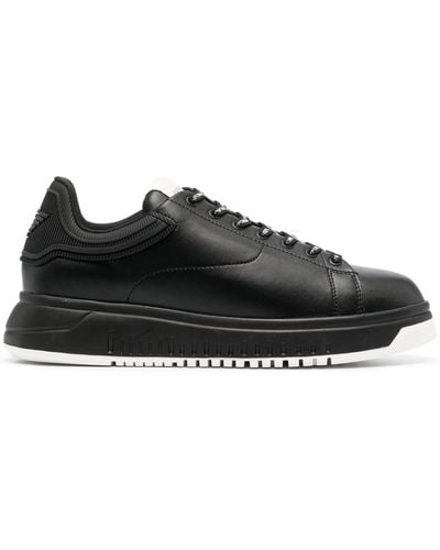 Emporio Armani Lace-up Low-top Trainers - Black
