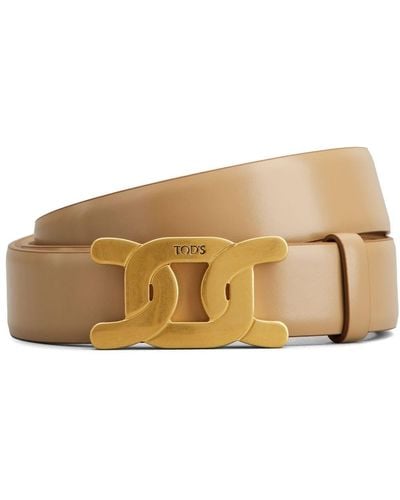 Tod's Kate Reversible Leather Belt - Natural