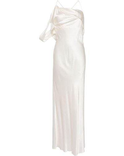 Michelle Mason Seidenkleid mit gekreuzten Trägern - Weiß