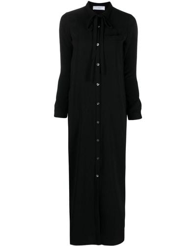 Societe Anonyme Bow-detail Buttoned Shirt Dress - Black