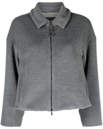 Fabiana Filippi Zip-up Straight Jacket - Grey