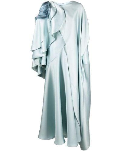 Gaby Charbachy Draped Cape-style Gown - Blue
