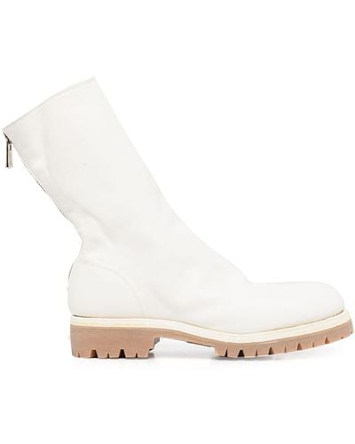 Guidi Zip-fastening Leather Ankle Boots - White