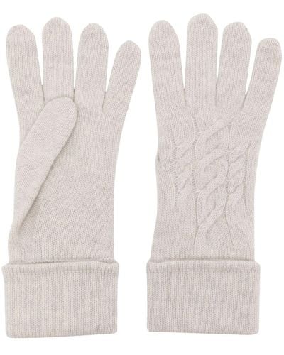 N.Peal Cashmere Cable-knit Organic Cashmere Gloves - White