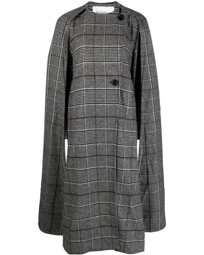 Rodebjer Checked Cape Coat - Grey