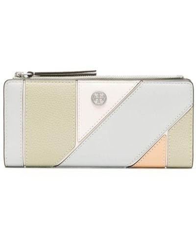 Tory Burch Double-t Leather Wallet - Natural