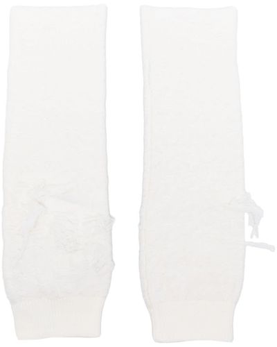 Iceberg Brushed-effect Fingerless Gloves - White