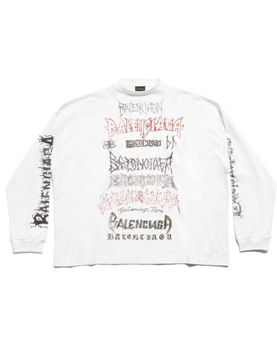 Balenciaga Sweatshirt mit Graffiti-Print - Weiß