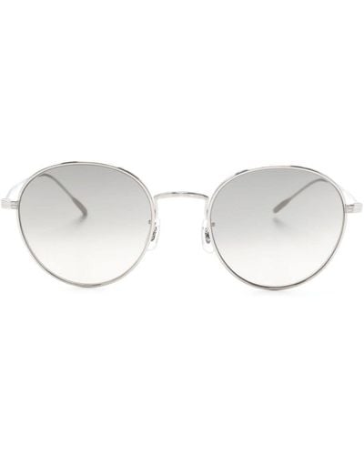 Oliver Peoples Altair Sonnenbrille mit rundem Gestell - Weiß