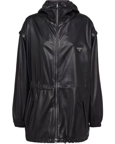 Prada Hooded Windbreaker Style Jacket - Black