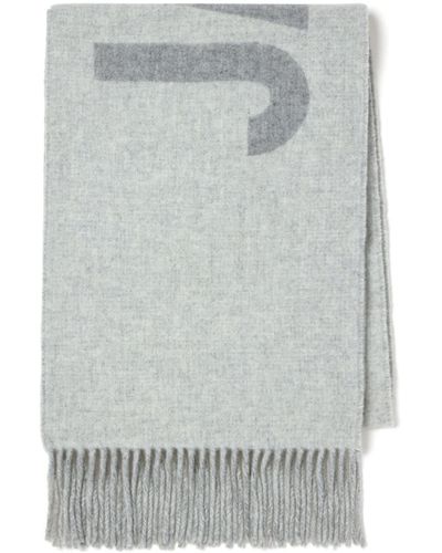 Jacquemus Intarsien-Schal mit Logo - Grau