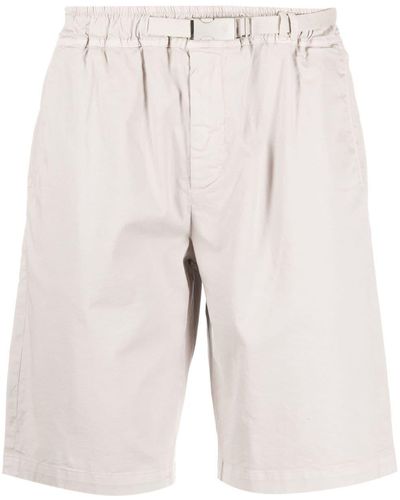Eleventy Belted-waist Cotton Shorts - Natural