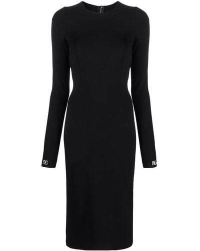 Dolce & Gabbana Long-sleeved Tailored Dress - Black