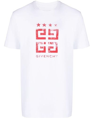 Givenchy T-shirt slim 4g stars in cotone - Bianco