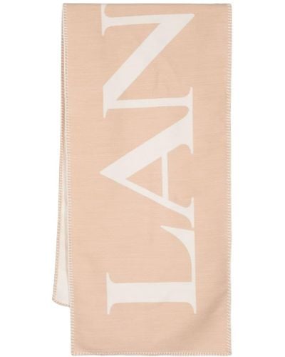 Lanvin Intarsien-Schal mit Logo - Natur